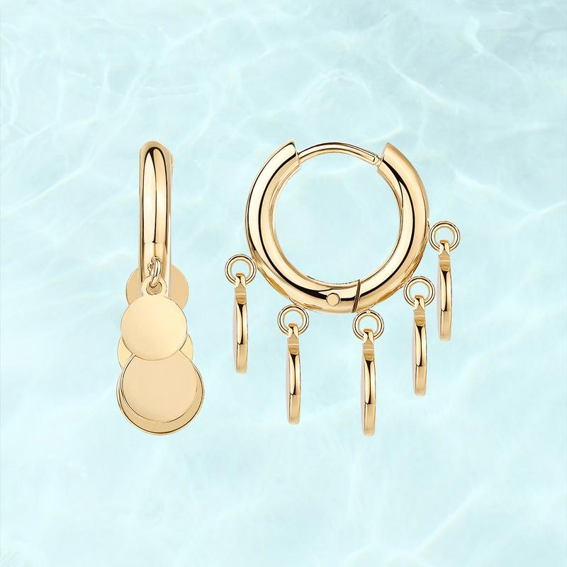 Thryve™ GoldenCharm Boho Huggie Earrings