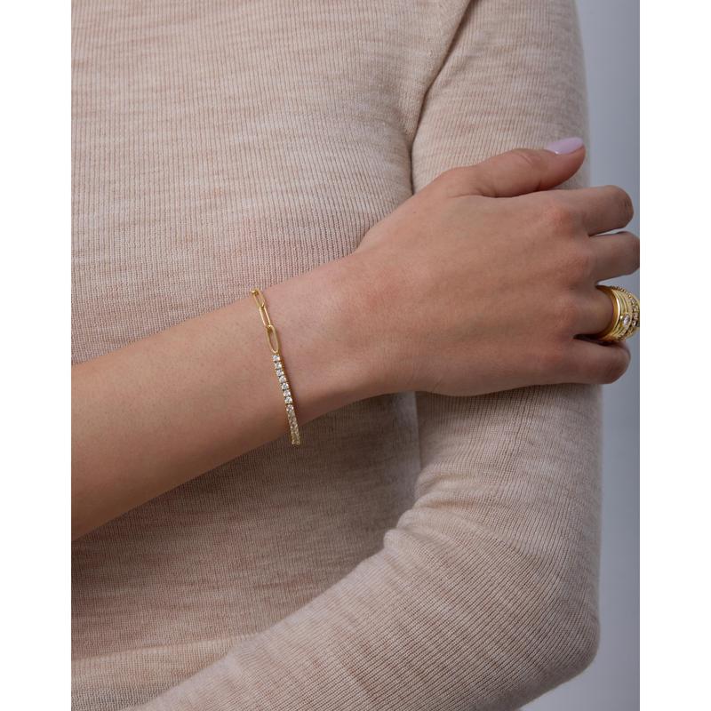 Thryve™ LuxeSpark Paperclip Tennis Bracelet