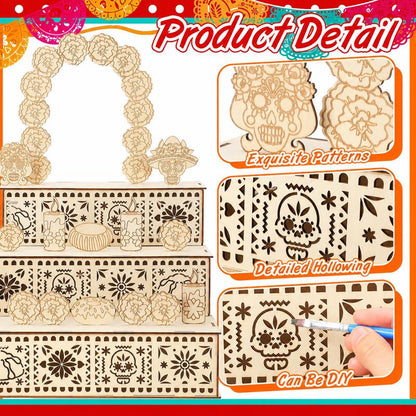 Altar de Muertos 3 Niveles - Ofrenda Tradicional en Madera